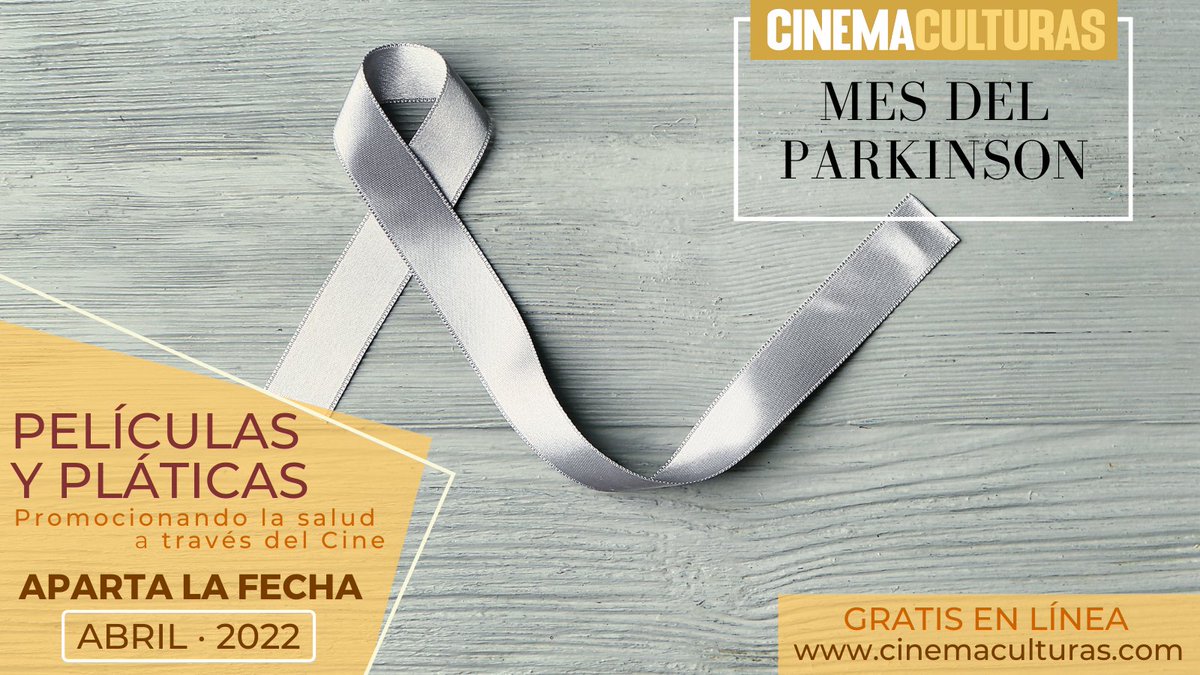 Cinema Culturas promociona la salud a través del cine. Aproximadamente más de 10 millones de personas en todo el mundo viven con la  enfermedad de Parkinson. Acompáñanos a crear #conciencia sobre el #Parkinson. #salud #cine