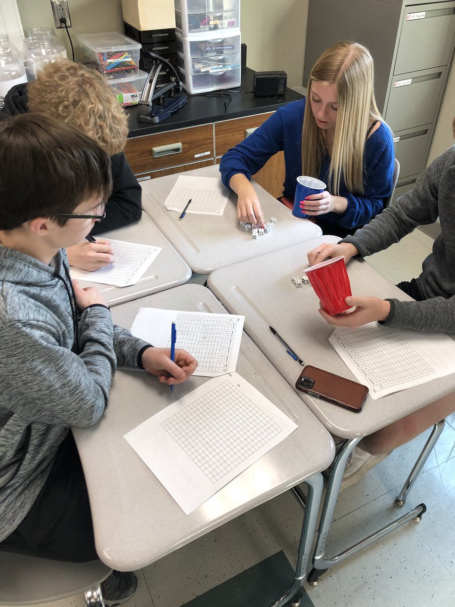 heyclassroom's tweet photo. AP Chem Ss learning what chemical equilibrium is by rolling dice. Great conversations are taking place!! https://t.co/Plta5o85Rd