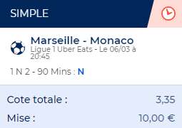 _AlexdeCastro_'s tweet photo. Mon petit pari du week-end @ParionsSport 👀
Monaco qui se relance avec un bon nul un Vélodrome, côté à 3.35, ça se tente non ?
(#tweetsponso) https://t.co/s0RQzMNB8s