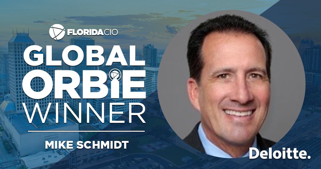InspireCIO's tweet photo. Congrats Mike Schmidt of @Deloitte, the 2022 #FloridaCIO Global #ORBIE winner! https://t.co/ch5HvniLii