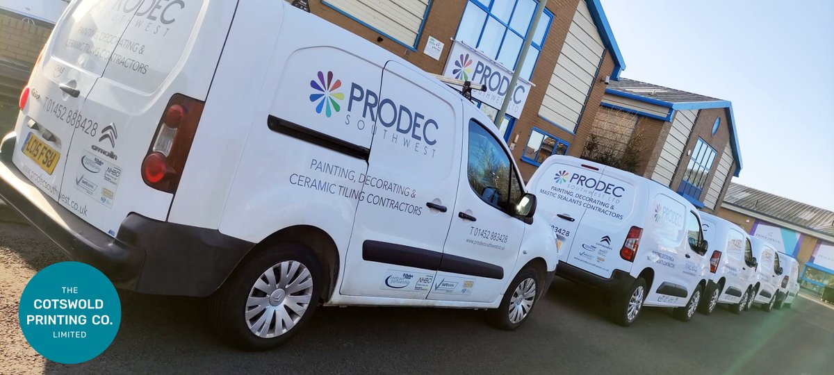 Cotswold_Print's tweet photo. This week we managed to get out and enjoy the sun. We had the privilege of printing and applying the vinyl decals for the PRODEC team. ☀️

 #wideformatprinting #gloucestershire #USP #signage #vinyl #vehiclesignage #signs #creative #vandesign #vehiclelivery https://t.co/mQXnbxXmX0