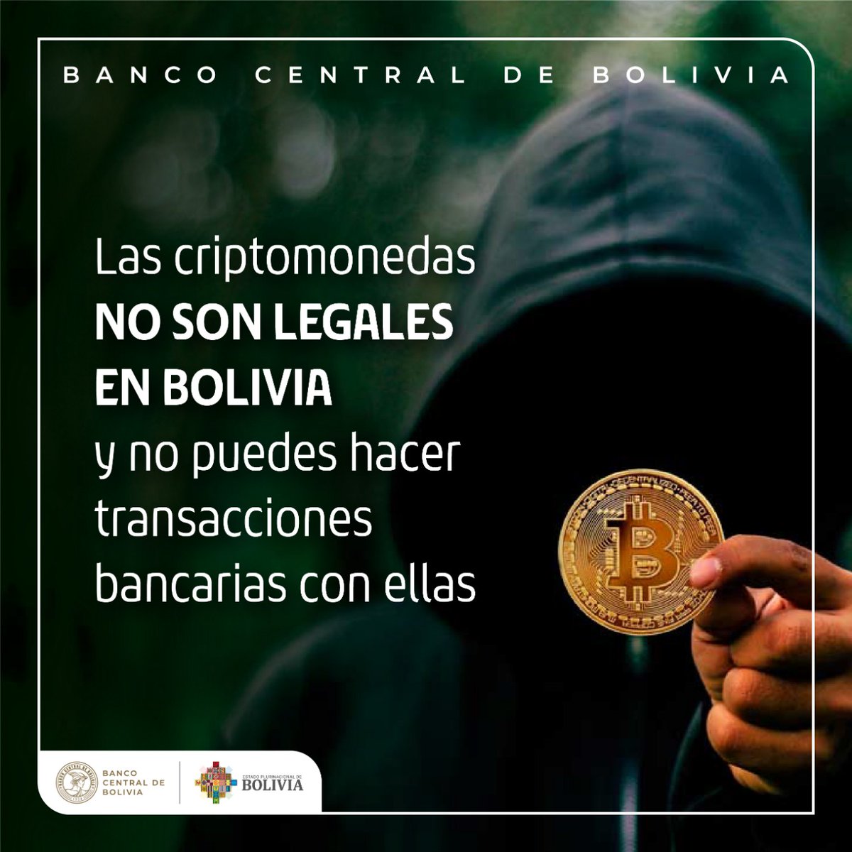 BCB | #Criptomonedas Si compras criptomonedas no son legales en Bolivia, no  puedes hacer transacciones con las mismas. #EstamosSaliendoAdelante