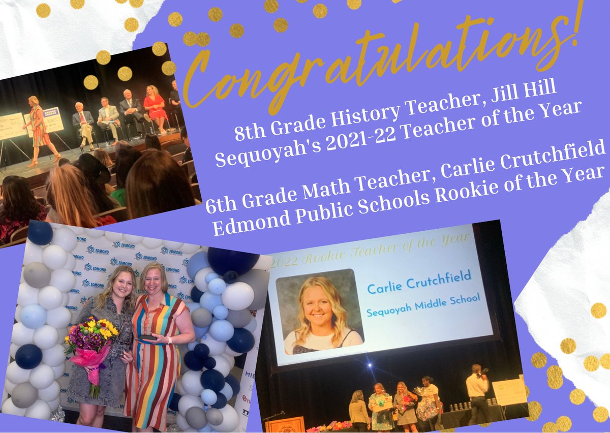 Mrs. Hill and Ms. Crutchfield were both honored at last night's Celebration of Excellence. Sequoyah is so very lucky to have you both! 💜