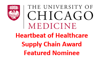 Honoring the SC Dept from the U of CMed as a #Heartbeatofhealthcare SC Award nominee. An incredible example of community collaboration and selfless dedication.  Thank you UofC! Winner announced 3-7 at the <a href="/FAHhospitals/">Federation of American Hospitals</a>  conf in DC.   
#Supplychain, #healthcare, <a href="/JBPritzker/">JB Pritzker</a>