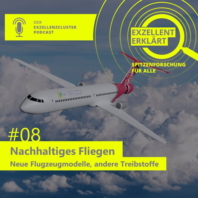 NeuroCureBerlin's tweet photo. Don´t miss the latest episode of the #podcast #exzellenterklärt researchers @_SE2A_ working on the future of #sustainable #aviation! Now online (in German) 👉 https://t.co/2phZthXJRD🎧 #wisscomm #scicomm https://t.co/bTzlx0bjDT