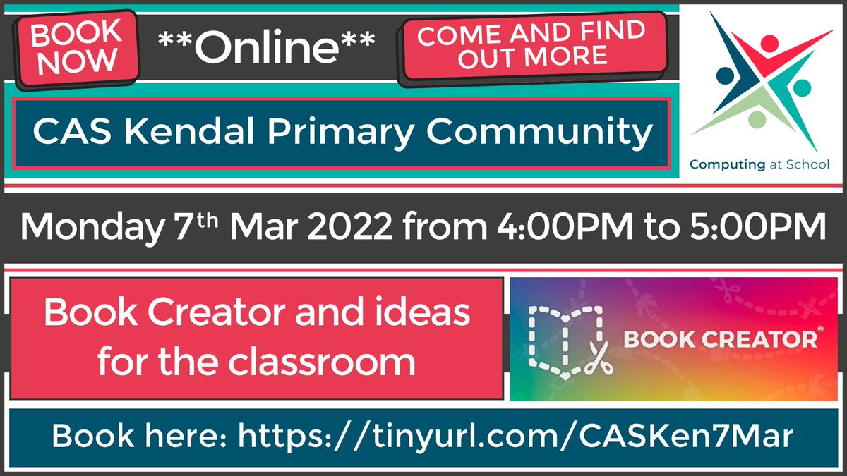 CAS Kendal Primary Community -
book Creator and ideas for the classroom

Book here: tinyurl.com/CASKen7Mar

<a href="/CompAtSch/">Computing at School</a>