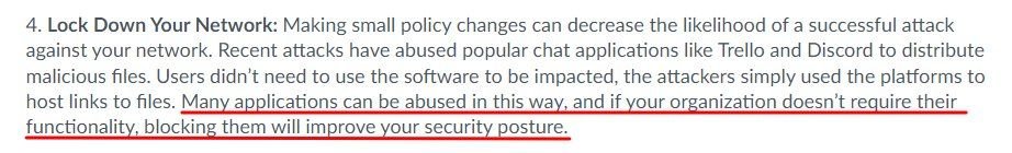 scarletthinks's tweet photo. @v2Dark Oh va bene, ora capisco, grazie! Facevo riferimento principalmente a questa parte dell'articolo che hai citato ("users don't have to use the software to be impacted, the attackers simply used the platforms to host links to files") https://t.co/51n3tHTsxa