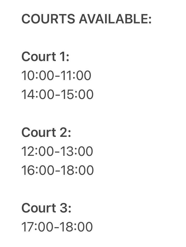 windsorlawn's tweet photo. COURTS AVAILABLE: Saturday 5th March. Fancy some last-minute court time? Reserve your booking via Got Courts App #wltc https://t.co/7pyhIVYpZZ