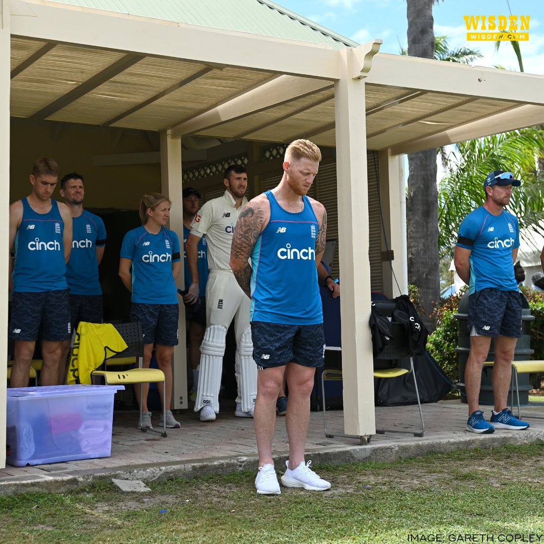WisdenCricket's tweet photo. England's cricketers observed a moment's silence in memory of Shane Warne ahead of the final day of their warm-up. https://t.co/LE3EBljfrT