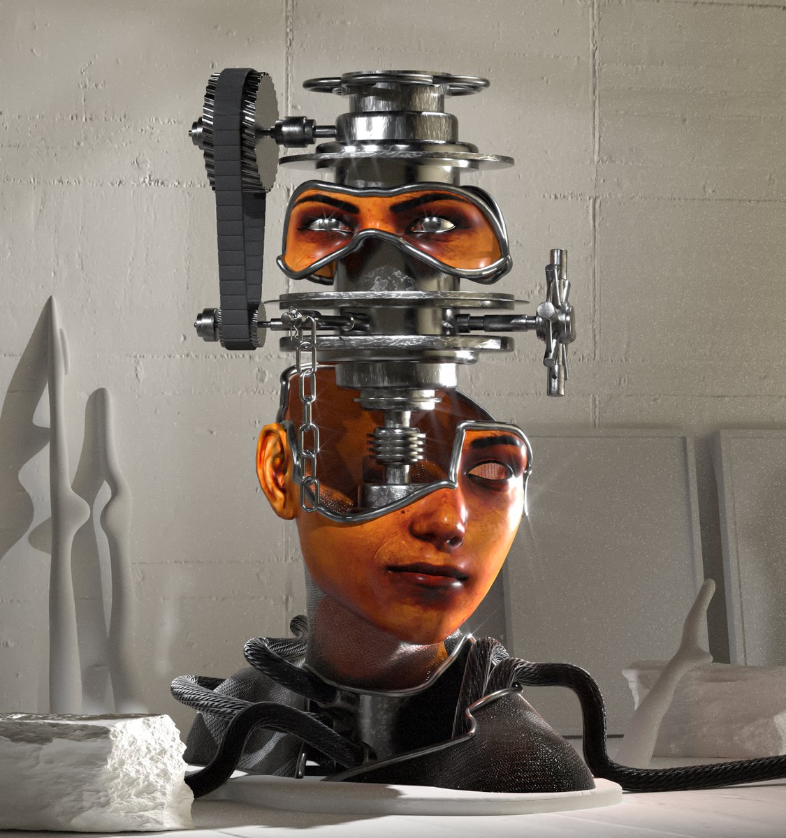 MTLontheblock's tweet photo. MTL on the block artist spotlight 🌟

Alex a.k.a @Phazme is a 3D artist who evolves between surrealism and abstract in his compositions. He loves to deconstruct faces to make new portraits of different people, often angry, as a reflection on how hard it is to stay calm nowadays. https://t.co/GV7EqQmr9R