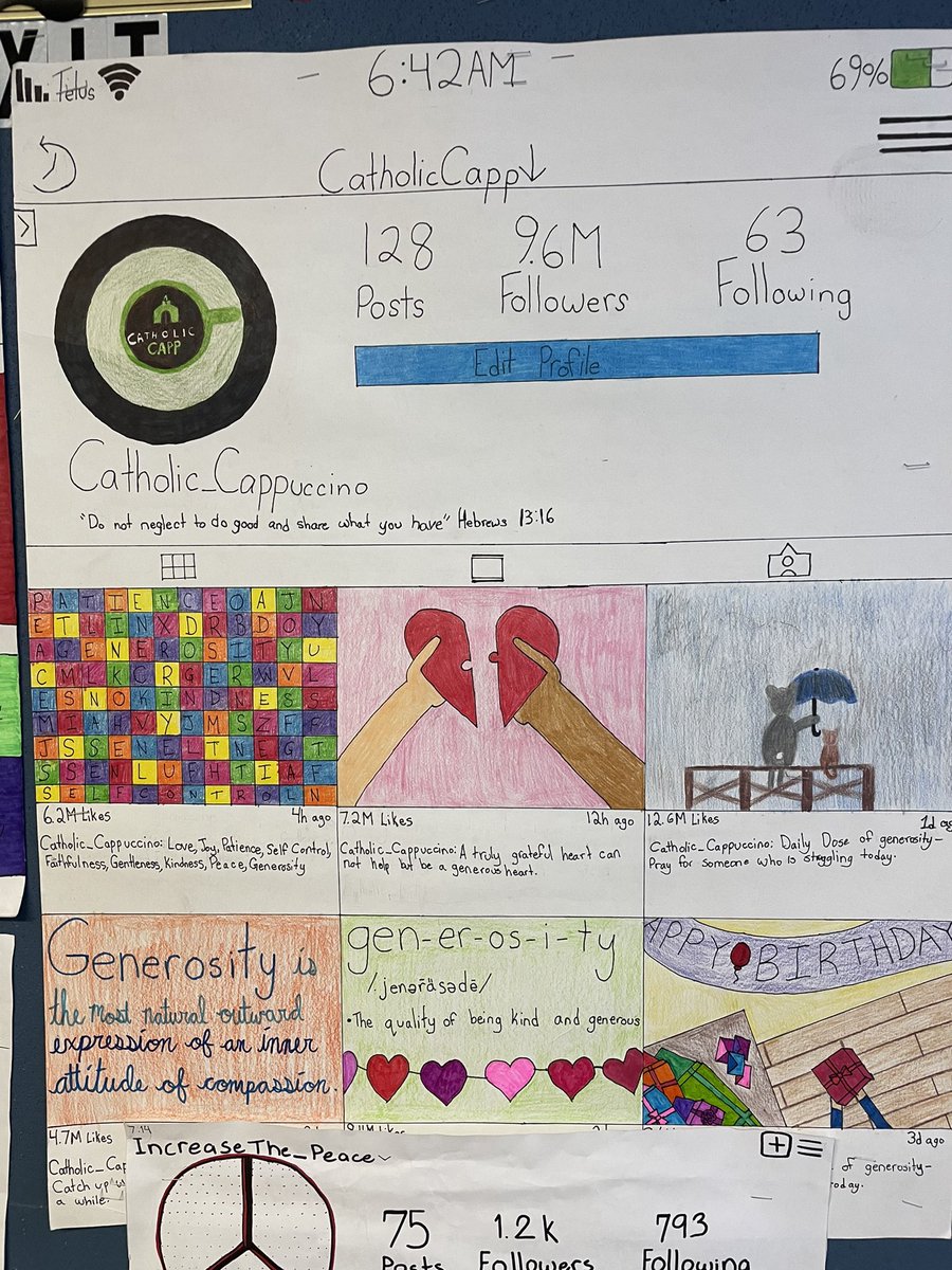 mygrade8squad's tweet photo. Our talented Grade 8 students created Instagram accounts for the Fruits of the Holy Spirit 🍎🍐🍊👏🏻 @SMCDSB_SJA https://t.co/hT9bp7KsOa