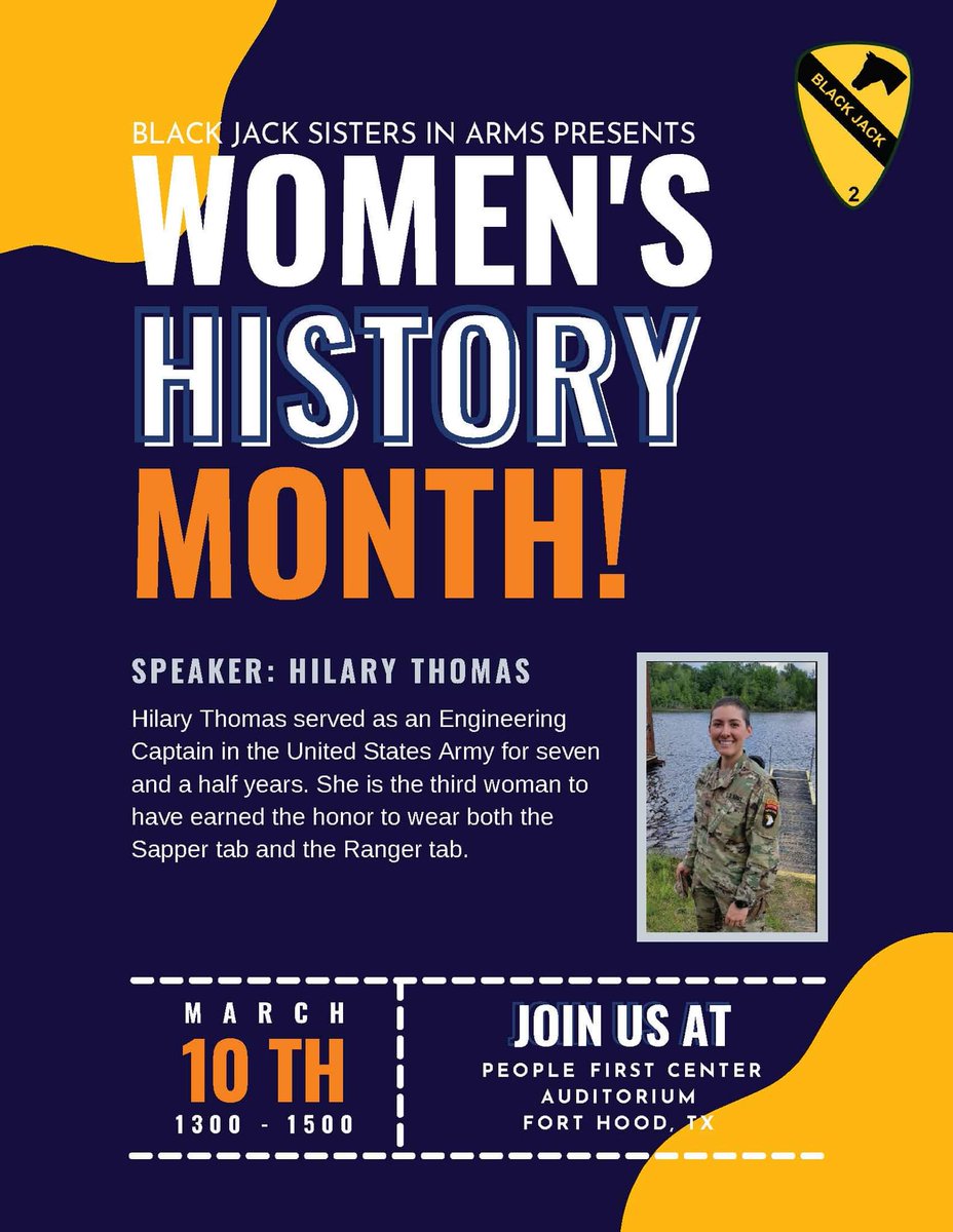 Join us! 

#WomensHistoryMonth #SistersInArms #CAVLegacy #BlackJack #FirstTeam