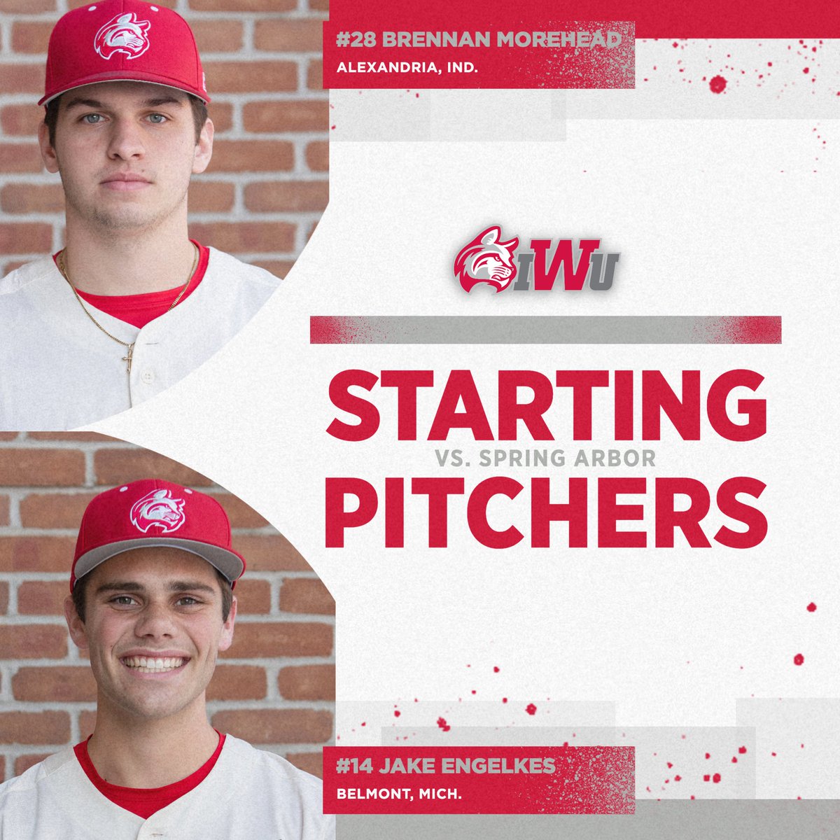 IWU Wildcat Baseball (@indwesbaseball) on Twitter photo We are one hour from first pitch in Marion!
Here are today's starting pitchers for the red & gray.
Game 1: Morehead
Game 2: Engelkes
🆚 <a href="/SAUCougars/">Spring Arbor Athletics</a>
📍Marion, Ind.
📅Fri. March 4
⏰1pm, DH
📊portal.stretchinternet.com/Indianawesleyan
📺portal.stretchinternet.com/Indianawesleyan We are one hour from first pitch in Marion!
Here are today's starting pitchers for the red & gray.
Game 1: Morehead
Game 2: Engelkes
🆚 <a href="/SAUCougars/">Spring Arbor Athletics</a>
📍Marion, Ind.
📅Fri. March 4
⏰1pm, DH
📊portal.stretchinternet.com/Indianawesleyan
📺portal.stretchinternet.com/Indianawesleyan