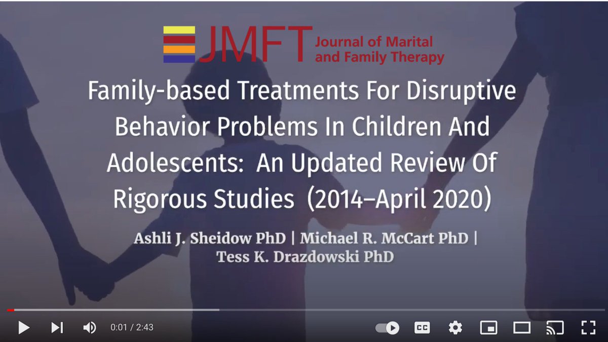 TheAAMFT's tweet image. Disruptive behavior problems in youth are common, costly and often left untreated. Learn more in the Journal of Marital and Family Therapy Decade in Review special issue: loom.ly/LzEJ2W4 
#SystemicTherapy #BehavioralProblems #Therapist