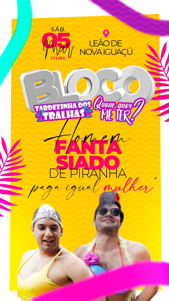 tdtralhas's tweet photo. Homem fantasiado de “PIRANHA” paga igual mulher!!! 

É amanhaaaaaaaaaaaaaaaa… https://t.co/fIrkSAHl6z