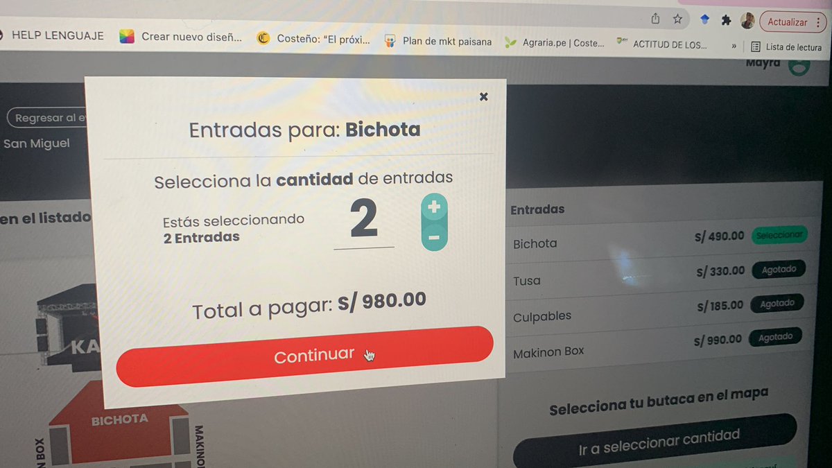Mayra_style17's tweet photo. @joinnus Por que no permite pagar? Y seguro ahora me sacará y me mandará a fila. https://t.co/wOvdROD41p