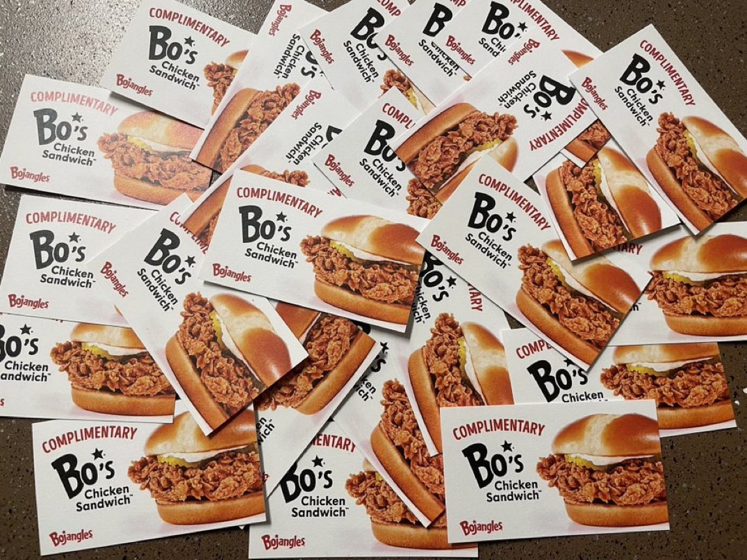 🚨New <a href="/Bojangles/">Bojangles</a> giveaway

For every @GamecockBasebll win this weekend I’ll be selecting (5) random people to give a free Bo’s chicken sandwich coupon to. To enter, you must retweet this tweet &amp; follow me as well as <a href="/Bojangles/">Bojangles</a>

See y’all at Founders Park tonight! #ItsBoTime #Ad