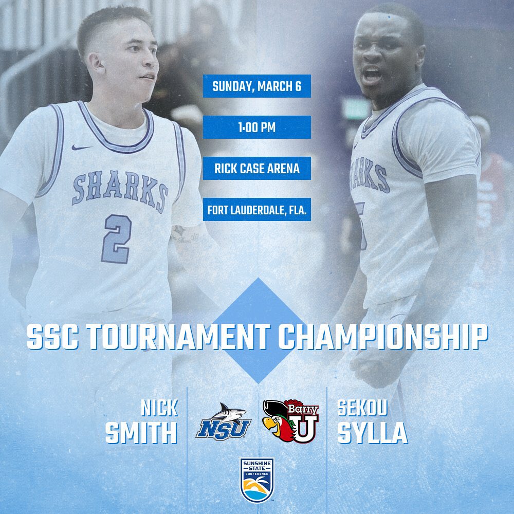 NSU_MBasketball's tweet photo. @D2SSC Championship. 🏆

🗓: Sunday, March 6
⏰: 1:00 PM
📍Rick Case Arena https://t.co/dwHZSOXd5o