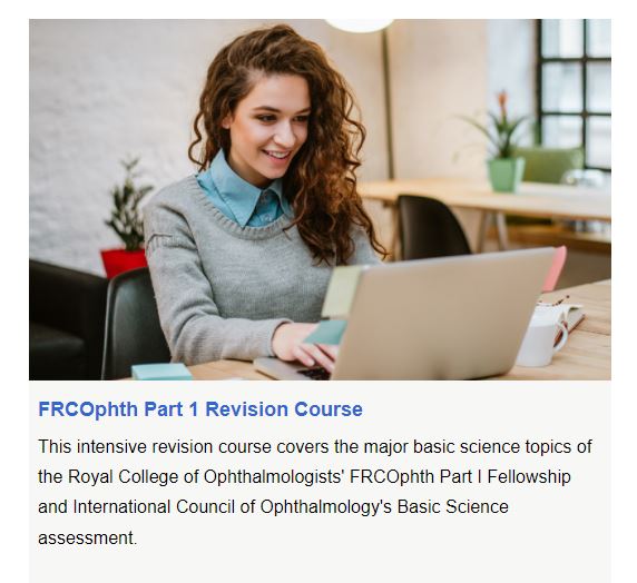 Have you considered our intensive revision course covering the major basic science topics for the <a href="/RCOphth/">Royal College of Ophthalmologists</a>'s FRCOphth Part I Fellowship &amp; 
<a href="/IntlCouncilOph/">ICO</a>'s Basic Science assessment? Coming up 28-31 Mar. Run by academics at <a href="/UCLeye/">UCL Institute of Ophthalmology</a> &amp; <a href="/Moorfields/">Moorfields Eye Hospital NHS Foundation Trust</a>. 

bit.ly/3hE0KZZ