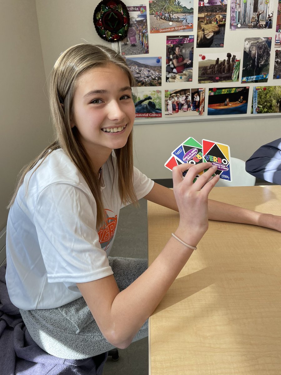 CFIS_Spanish's tweet photo. 6th graders playing VERBO to practice working well their verbs en español! #cfChooseCourage https://t.co/HtC8uUvzLP