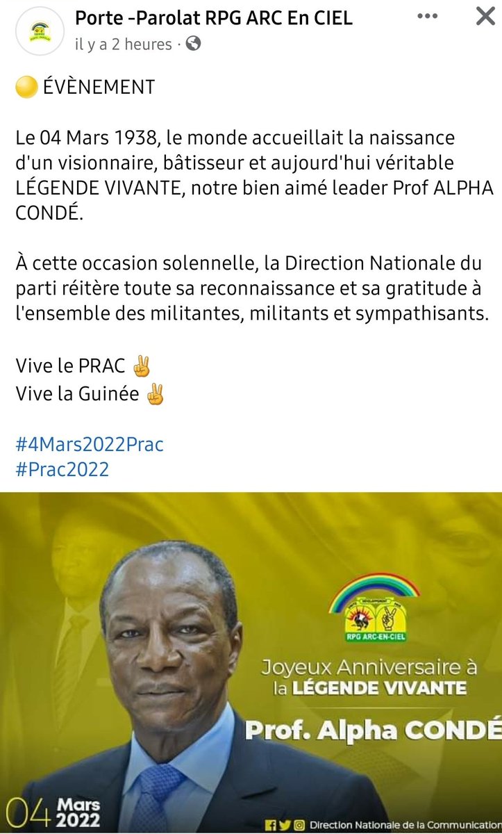 PresidentAlphaC's tweet photo. #Hommage @Rpg_AECpp 
#PresidentAlphaConde
#Guinee https://t.co/Itd788uDl5