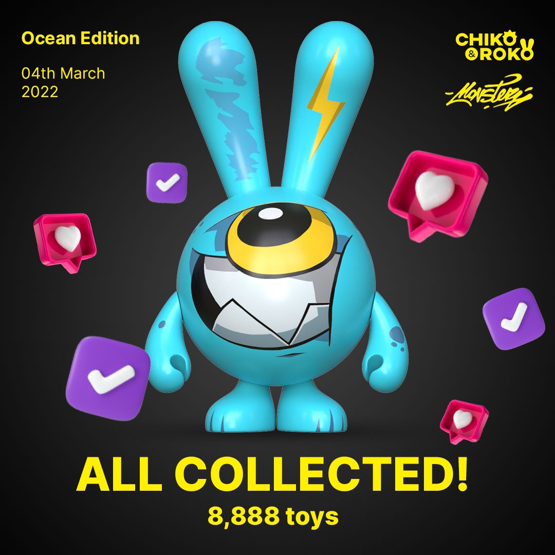 rtoysapp's tweet photo. You guys are super fast 🌪🔥
8888 toys of Zak Mini Monster Ocean Edition were collected just in a few hours🤩 
That’s really cool! Thank you ❤️ https://t.co/T9vwlJzOsS