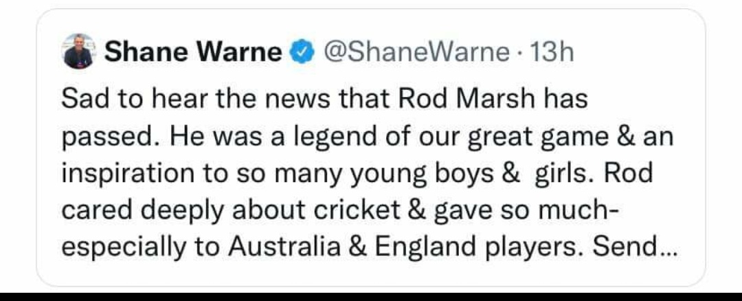 SreebuP's tweet photo. Life is Unpredictable !!! #ShaneWarne Last tweet was 13 Hours ago about death of  another Cricketer. https://t.co/SQemXlcJRq