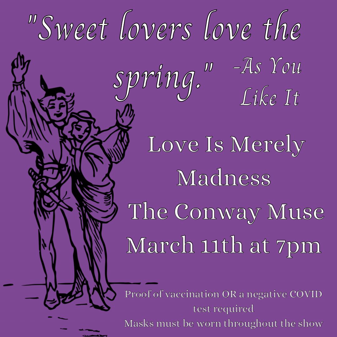 ShakespeareNW's tweet photo. ONE WEEK from today were in Conway! https://t.co/fE8K8m1psb #Shakespeare #theatre #pnw https://t.co/rbM0toXWnU