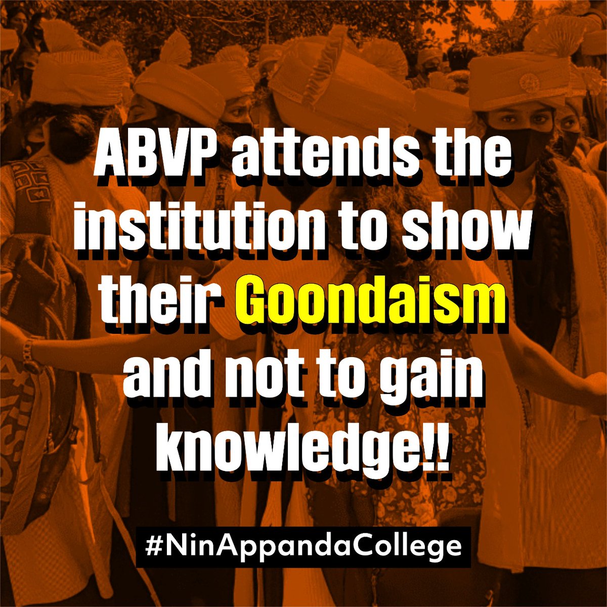 ZaianbaU's tweet photo. The ABVP Goond who are harrassing students mentally should pay the price for their crime .
Have some shame
#NinAppandaCollage https://t.co/jB7LkfNm8D
