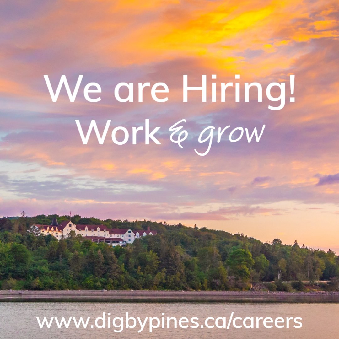 We are HIRING for many positions! Here at the Digby Pines Golf Resort &amp; Spa, we are dedicated to building a solid future that is vital, sustainable and inclusive.  We offer several incentives to join the team. 

APPLY NOW!
digbypines.ca/careers