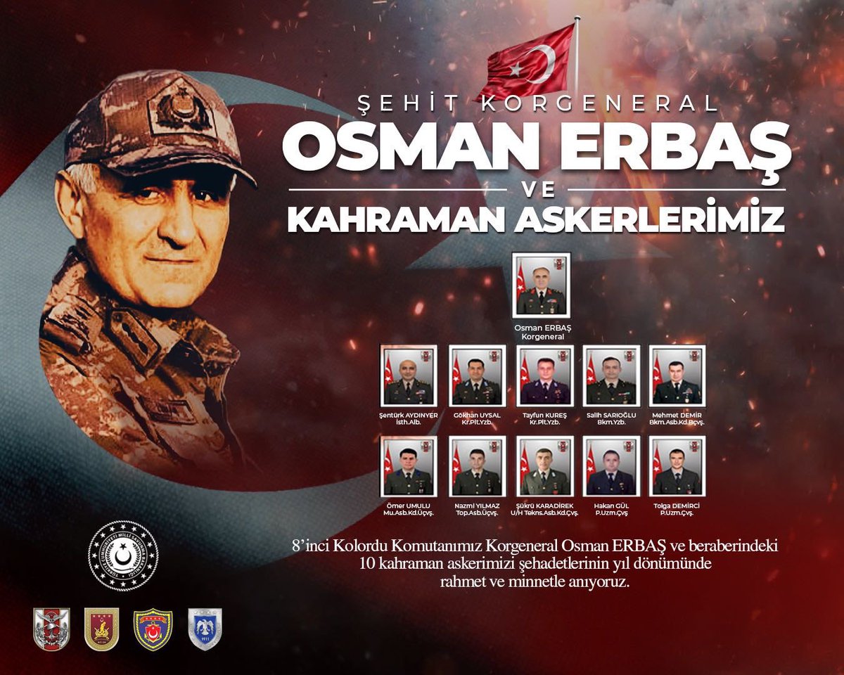 4 Mart 2021 bir yıl önce bugün Tatvan’da şehit olan kahraman askerlerimizin ve tüm kahramanlarımızın ruhları şad olsun Rabbim şehadetlerini kabul etsin mekanları cennet olsun 🇹🇷