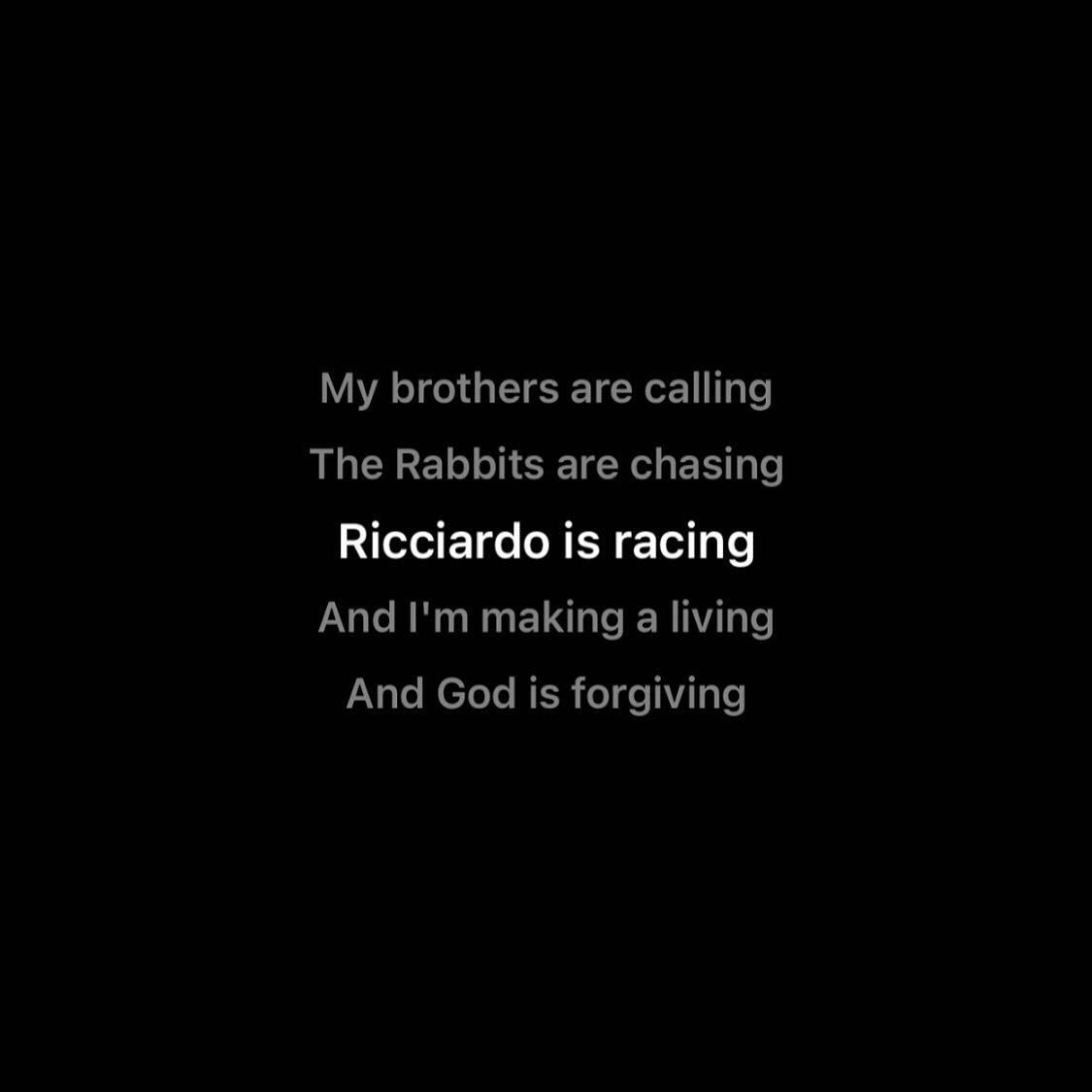 noobrakes's tweet photo. Daniel appears in the lyrics of the song Goal of the Century from the new album Angel in Realtime by Gang Of Youths 🧡🎵

#DanielRicciardo #F1 #GangOfYouths #GoaloftheCentury #AngelinRealtime #McLaren #DannyRic #Ricciardo https://t.co/qo7wTrRtTQ