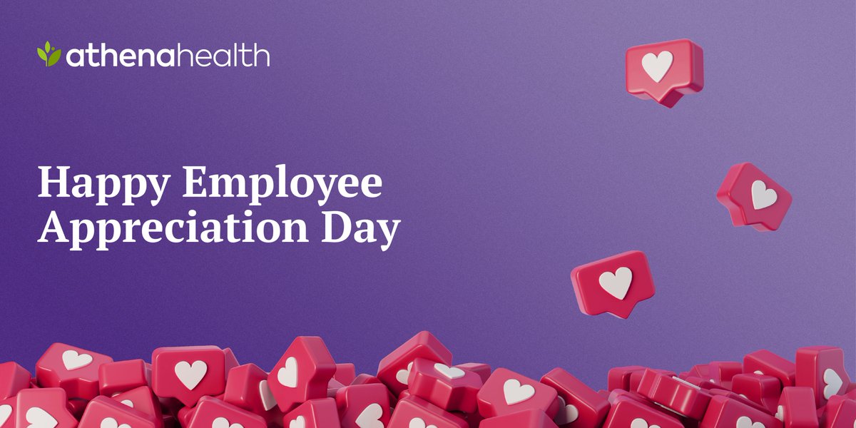 athenahealth's tweet photo. We have 6,500 people to thank today: the athenistas around the world who bring their passion, creativity, persistence, and obsession (the best kind) to work each day. 

For today, we’re declaring fewer meetings and more time for personal wellness. Thank you! https://t.co/cZYHsGZr6i