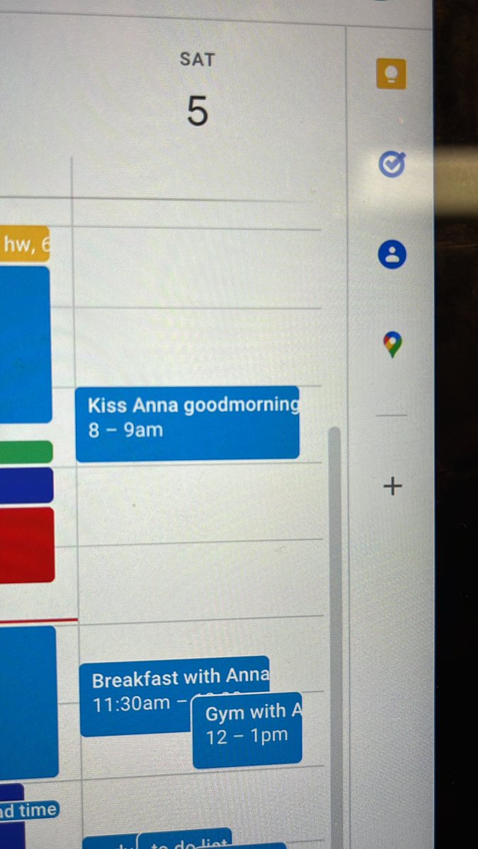 anna made my google calendar for tomorrow