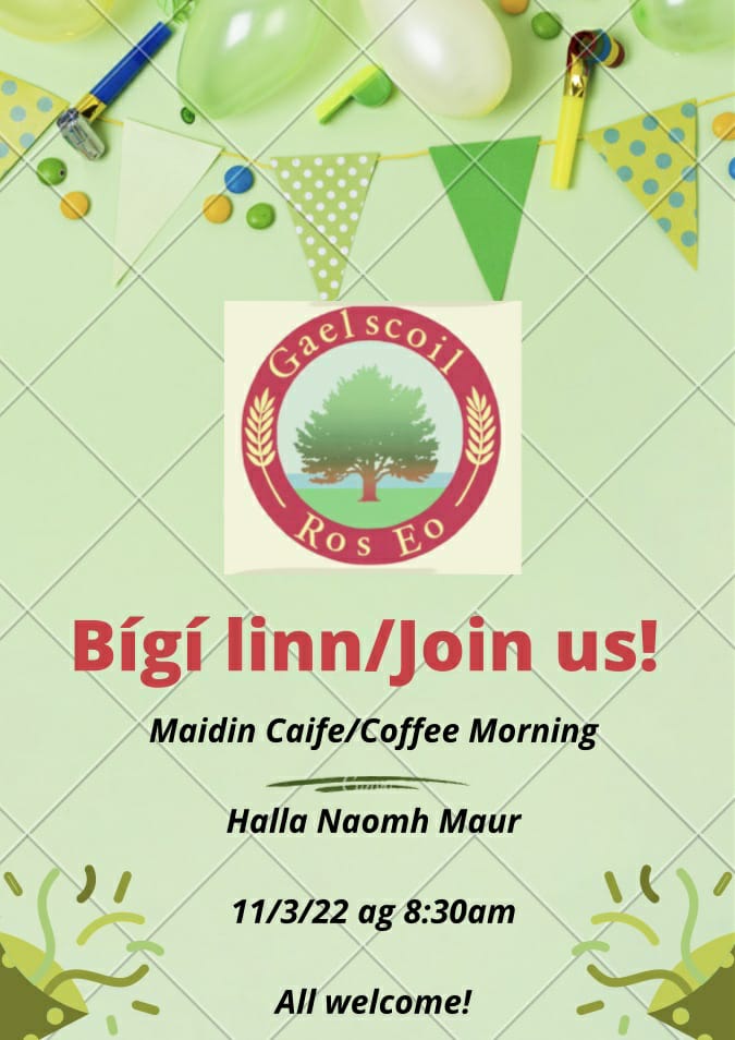 StMaursGaa's tweet photo. Join us for an Irish coffee morning with our friendly neighbours Gaelscoil Ros Eo next Friday... https://t.co/Gwu7UQ4BDW