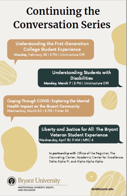 Check out these upcoming events from the "Continuing the Conversation Series."