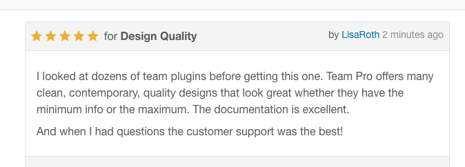 awsmin's tweet photo. Wrapping up the week with a five-star review for our Awsm Team Plugin ⭐
Happy to be praised for our efforts 😍🥳
#WordPress #PluginReview #TeamPro #TeamPlugin #CustomerSupport https://t.co/WD4byA4fmo