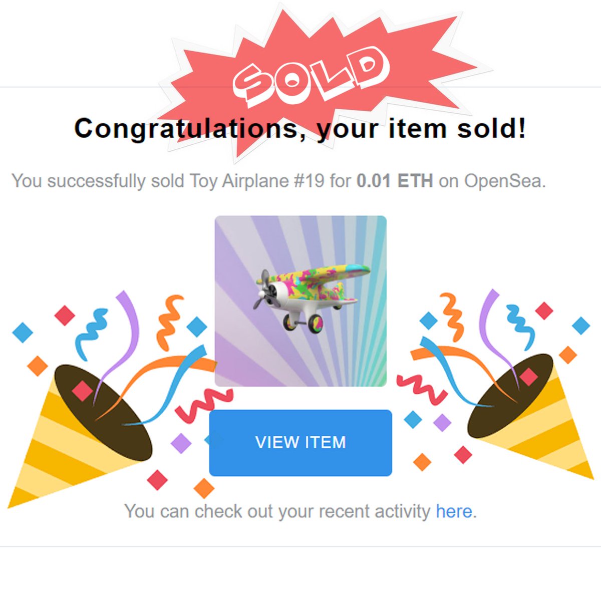 GarlicCyber's tweet photo. Sold NFT "Toy Airplane №19"🥳🎉
https://t.co/4XnKJR2qrb https://t.co/atUWMpC4IS