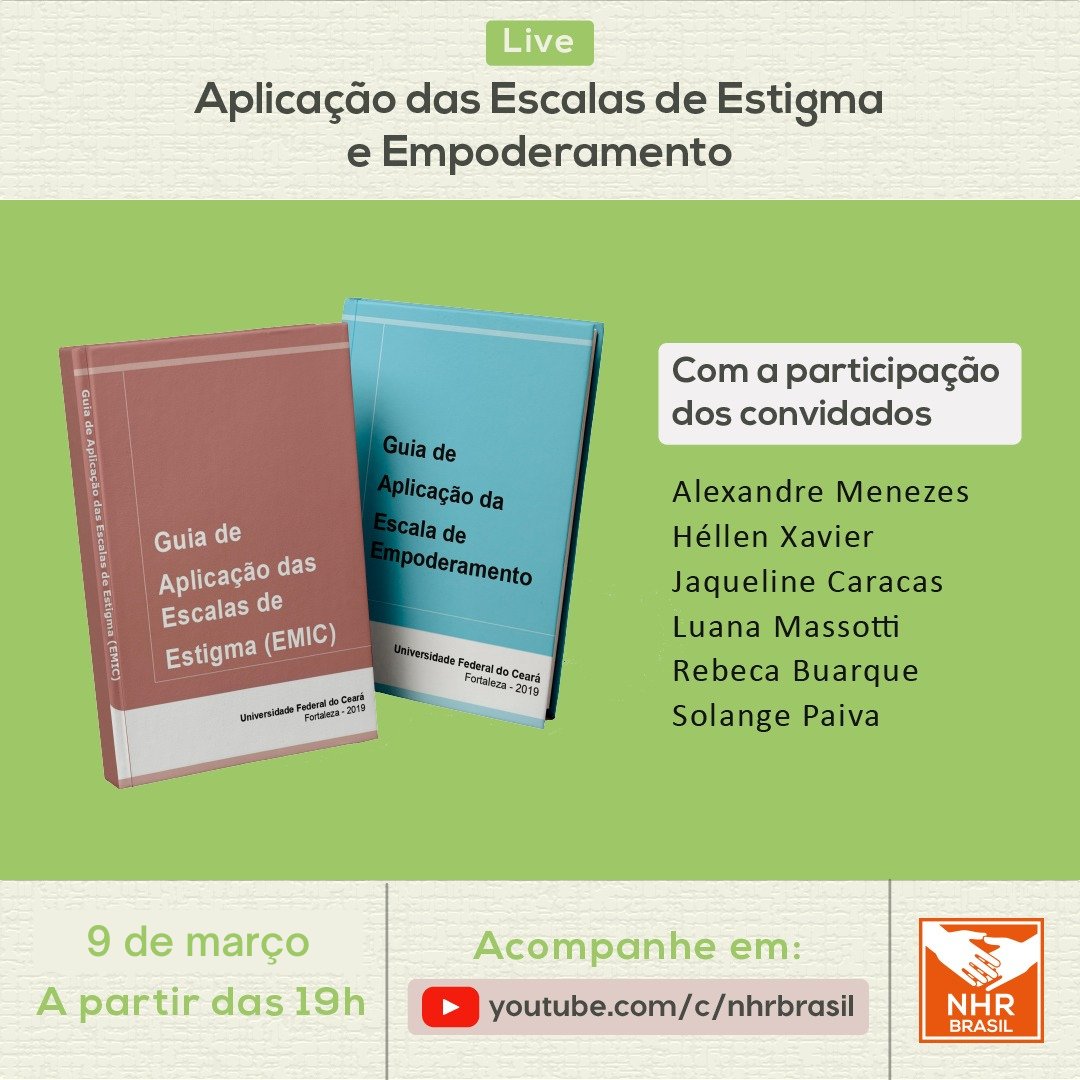 nhrbrasil's tweet photo. No dia 9 de março, às 19h, a NHR Brasil realiza uma live sobre a aplicação das escalas de estigma e empoderamento, ferramentas que auxiliam na compreensão desses aspectos na vida de quem convive com a hanseníase.

Mais detalhes no site: https://t.co/l5TXZtMpny https://t.co/kgUxgyuGi2