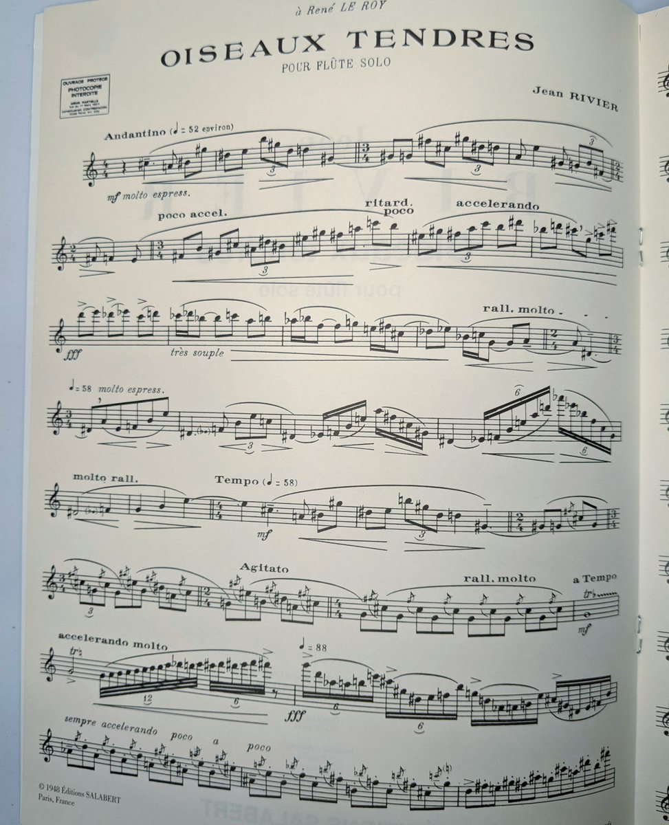 AllFlutesPlus's tweet photo. Alexis Fernand Félix Jean Rivier was a French composer of classical music in the neoclassical style. This piece for solo flute is dynamic, expressive and a challenging! 
Purchase here: https://t.co/ElUwGoKuOV

#fridayclassics #rivier #flutesolo #flutemusic #sheetmusic #flute https://t.co/2RAKiC5Kbq
