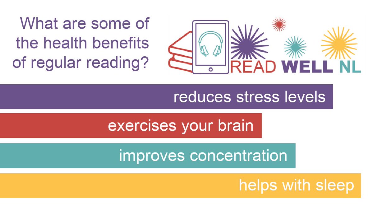 LibrariesNL's tweet photo. Our #ReadWellNL challenge hasn't just been for fun. There are some real major benefits of regular reading. You can still sign up to take part: https://t.co/end111pszC https://t.co/CDpBarTEKa