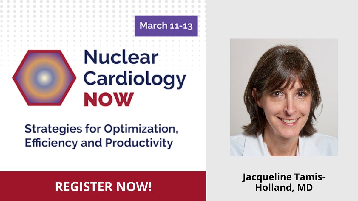 Jacqueline Tamis-Holland, MD an interv. cardiologist @MountSinaiNYC joined #NCNOW!

Don't miss a just-announced session on how interv. cardiologists’ expectations of 🫀 📸 reports are evolving in light of recent clinical trials & the #CPGuideline.

👉bit.ly/3yW7Ssh