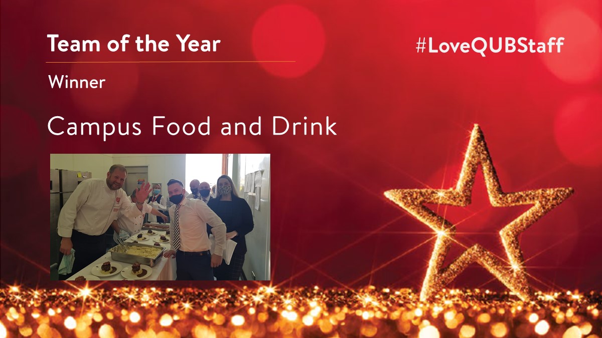 Queen's University Belfast 🎓 (@qubelfast) on Twitter photo ⭐ WINNER | TEAM OF THE YEAR ⭐
Congratulations to the Campus Food and Drink Team!
Well done to all of the nominees. Find out more here: ow.ly/3x0z50Ia6eX
<a href="/EatAtQueens/">QUB Food & Drink</a> | <a href="/QUBstaff/">Queen's Staff</a> | #StaffExcellenceAwards ⭐ WINNER | TEAM OF THE YEAR ⭐
Congratulations to the Campus Food and Drink Team!
Well done to all of the nominees. Find out more here: ow.ly/3x0z50Ia6eX
<a href="/EatAtQueens/">QUB Food & Drink</a> | <a href="/QUBstaff/">Queen's Staff</a> | #StaffExcellenceAwards