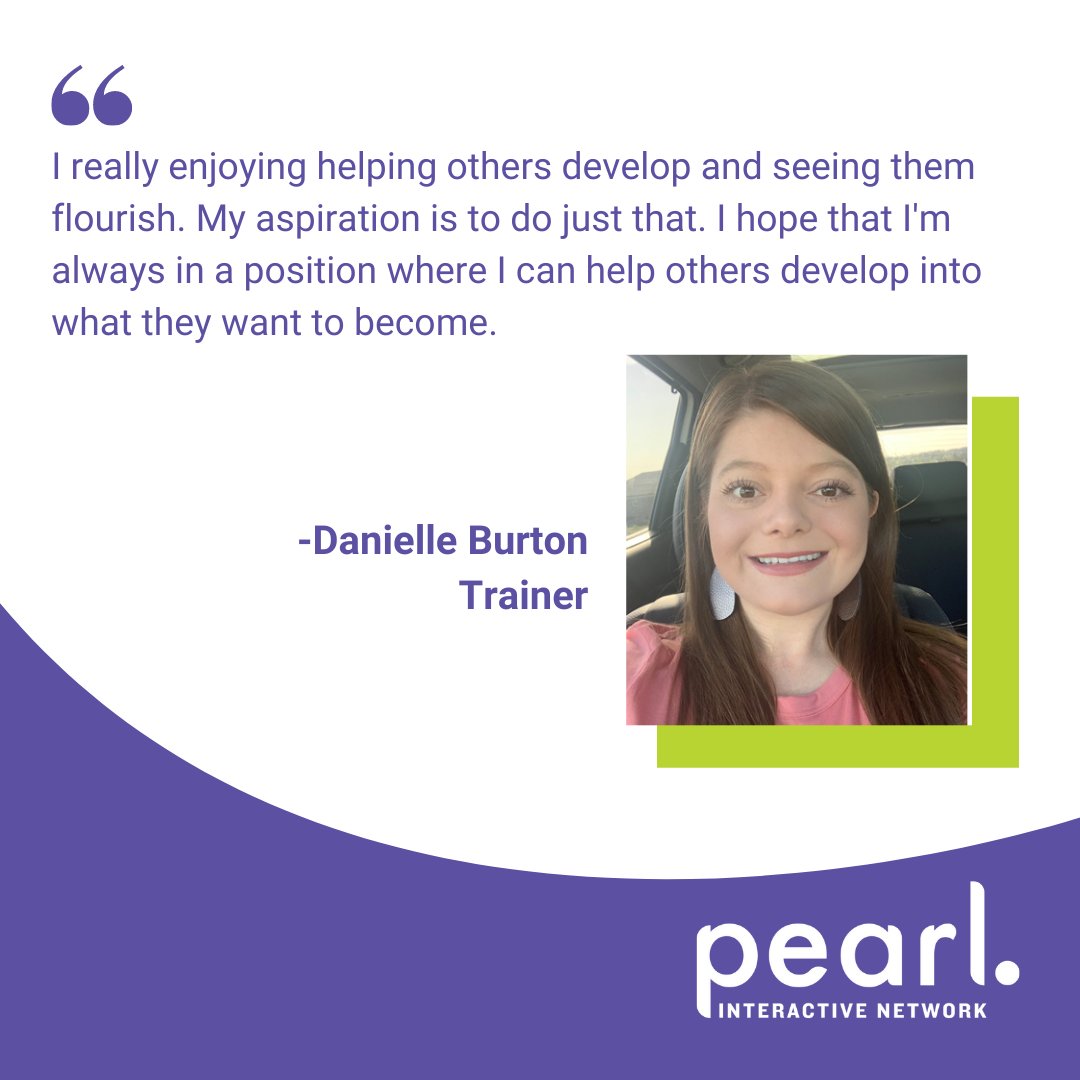 Pearl is honored to shine a spotlight on trainer, Danielle Burton.
#greatplacetowork #employeespotlight #EmploymentOpportunities #jobs
