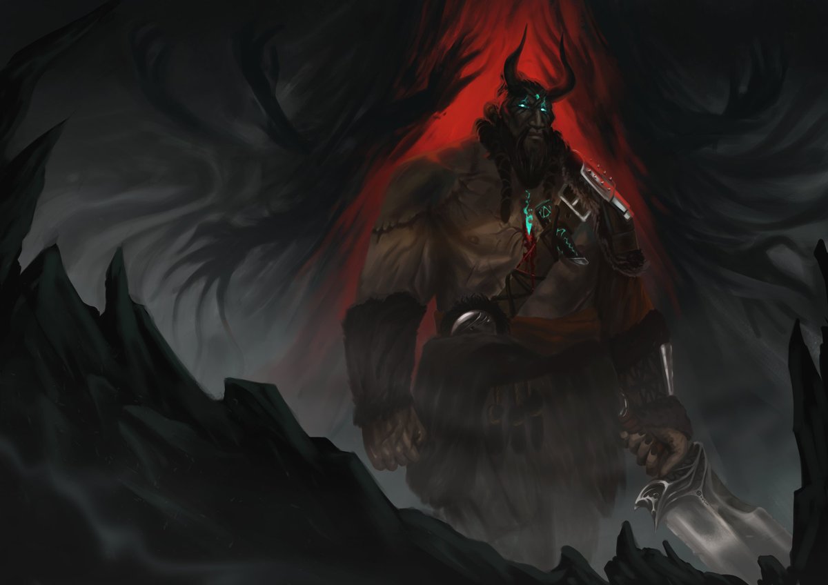 TheTengriya's tweet photo. Have you met Erlik? The firstling of the Tree of Life. Also the only child cursed by the tree. Why was he cursed? https://t.co/mAj8NhZfDF
