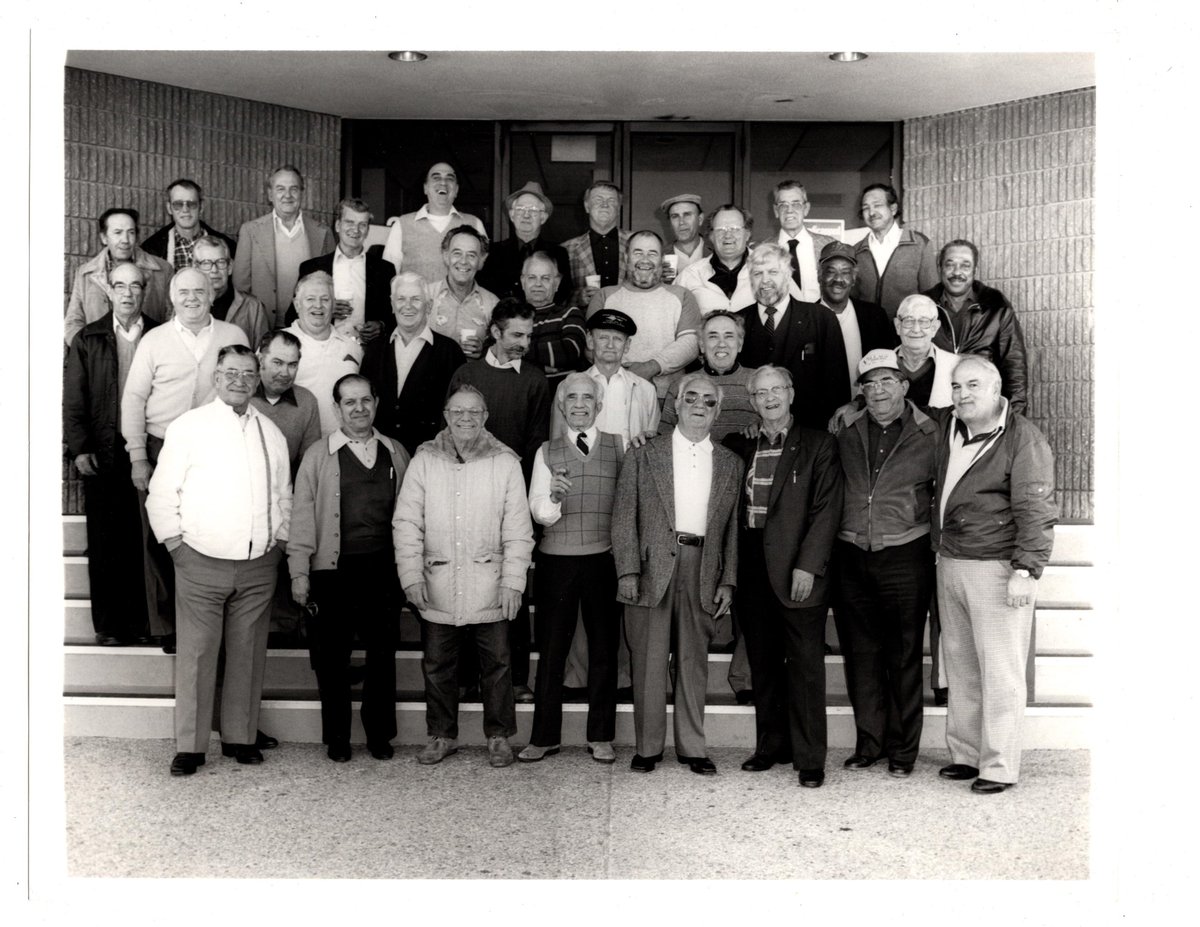 bac1mvd's tweet image. Happy Friday!

For this week’s #FlashBAC we have a photo of our Old Timers keeping it cool back on March 2, 1985. 

Do you recognize any of these cap-flaunting, face-beaming, #BAC1MVD Old Timers? Please reach out to help us identify them.
