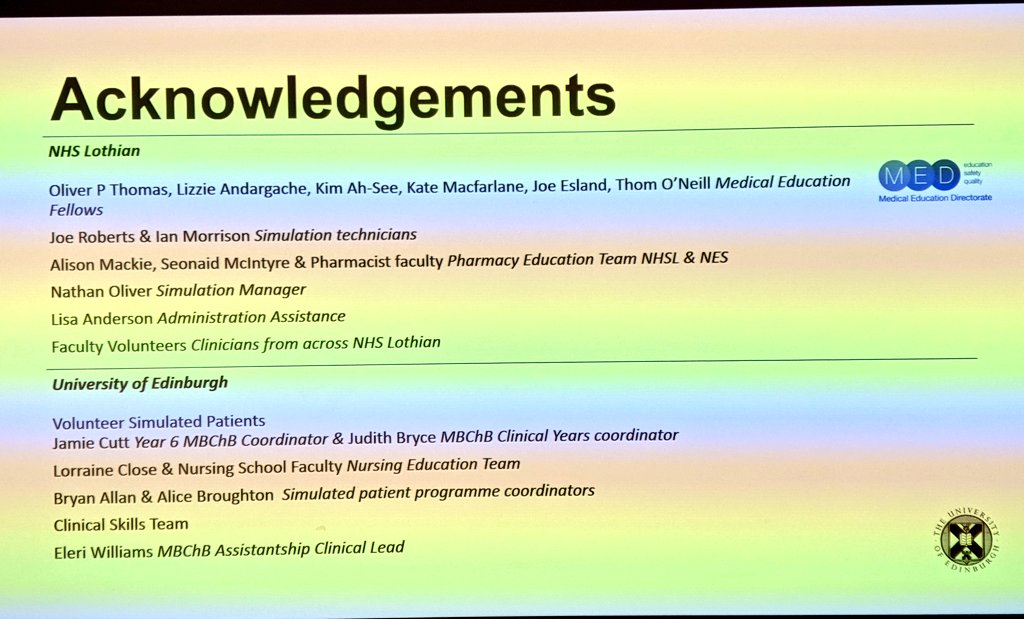 CallumPMutch's tweet image. Day 5 of interprofessional sim ward round. Thanks to all faculty involved @NHSLothianMedEd @clinskillsed @SpEdinburgh and to those behind the scenes helping with admin and organising! Here is a bonus photo of sim tech Joe
