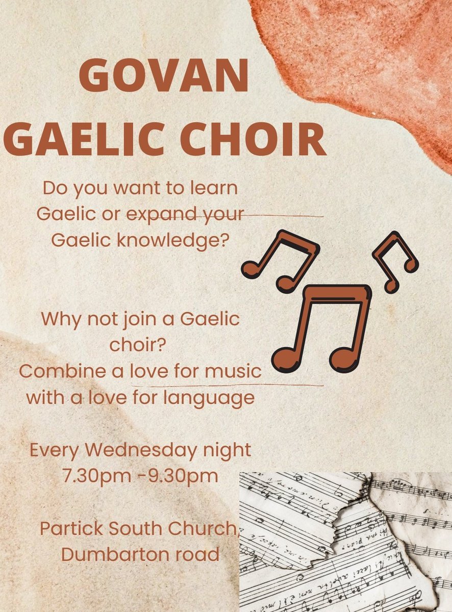 gaelicfam's tweet image. Doigh spòrsail airson cleachdach a Ghàidhlig a tha agad, no airson toiseach ionnsachadh a' Ghàidhlig.

Fun way to use and learn #Gaelic in Glasgow, and meet other Gaelic speakers around the city. Pop along on a Wednesday night 

@CnPNaiseanta 
@BGhobhainn