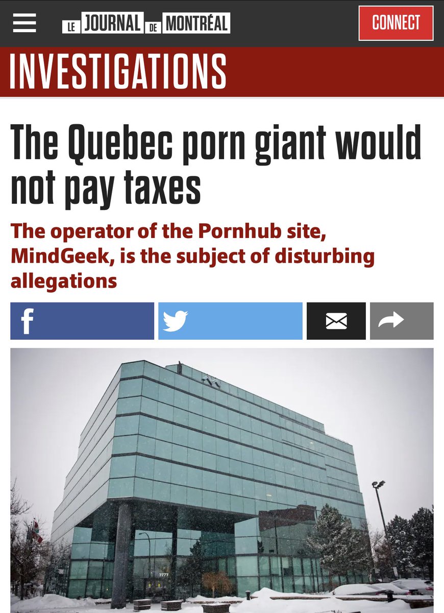 Pornhub and MindGeek will continue to be exposed on Montréal news tonight. The layers of complicity in crime get deeper and deeper. #Traffickinghub 