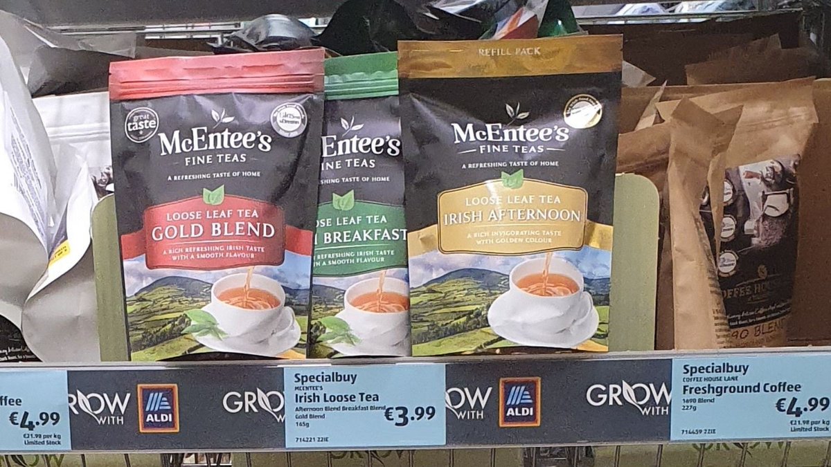 McEntee's Irish Tea (@mcenteestea) on Twitter photo Our Full Range of Award winning Irish Loose Tea Blends instore <a href="/Aldi_Ireland/">Aldi Ireland</a> now!
Try loose tea it's better for you. better for the environment and better Tasting than Teabags - Give it a try! Our Full Range of Award winning Irish Loose Tea Blends instore <a href="/Aldi_Ireland/">Aldi Ireland</a> now!
Try loose tea it's better for you. better for the environment and better Tasting than Teabags - Give it a try!
